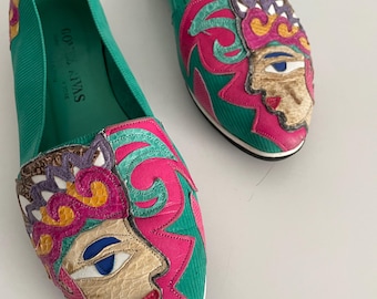 1980s leather flats | vintage leather shoes