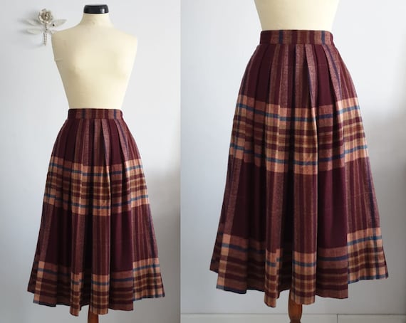 Betty Barclay wool blanket skirt | vintage 70s wo