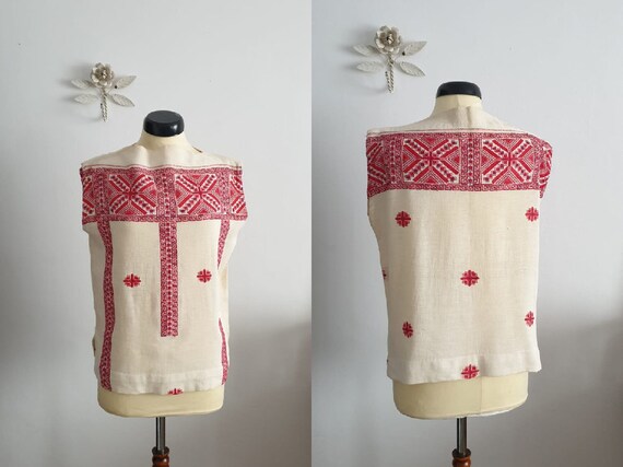 1970s embroidered blouse | vintage 70s peasant top