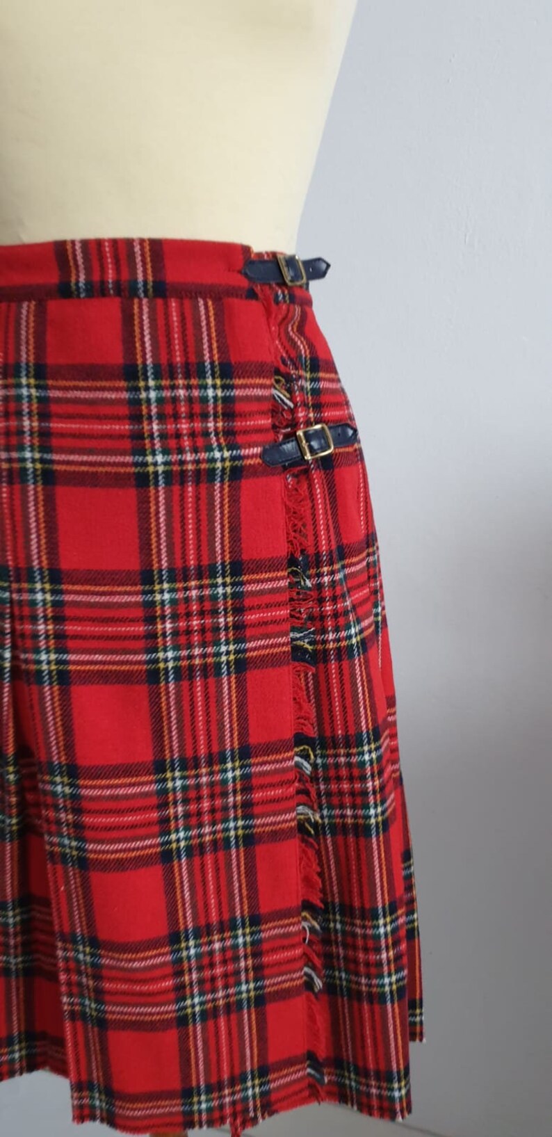 1970s Red Plaid Wool Skirt Vintage 70s Red Plaid Tartan Kilt - Etsy