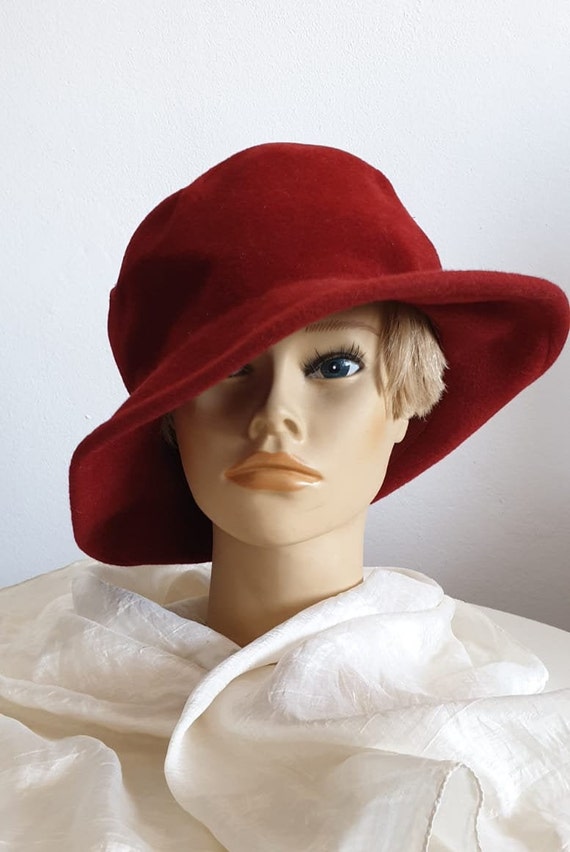 Vintage 1970s fedora hat | red fedora hat | woman… - image 5