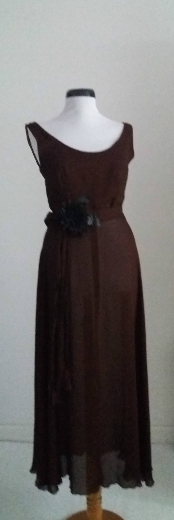 Vintage 1930s sheer dress | 30s cocoa brown dress… - image 2