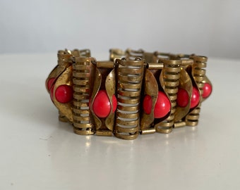1930s Art Deco design bracelet | vintage 30s brass bracelet