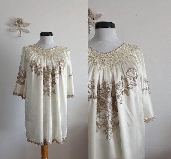 1970s embroidered blouse | vintage 70s blouse