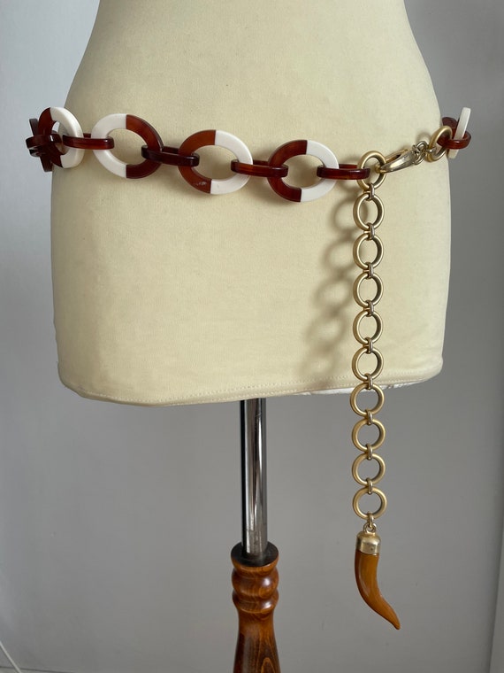 1960s bakelite belt vintage 60s chain link belt Gem