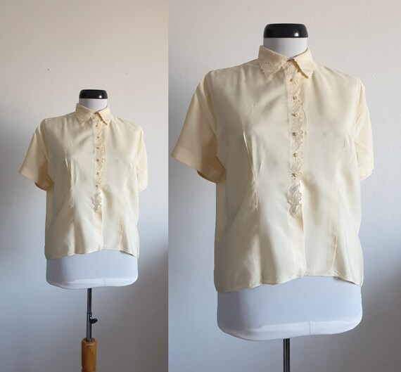 silk 1940s blouse | 1940s silk blouse | vintage 40