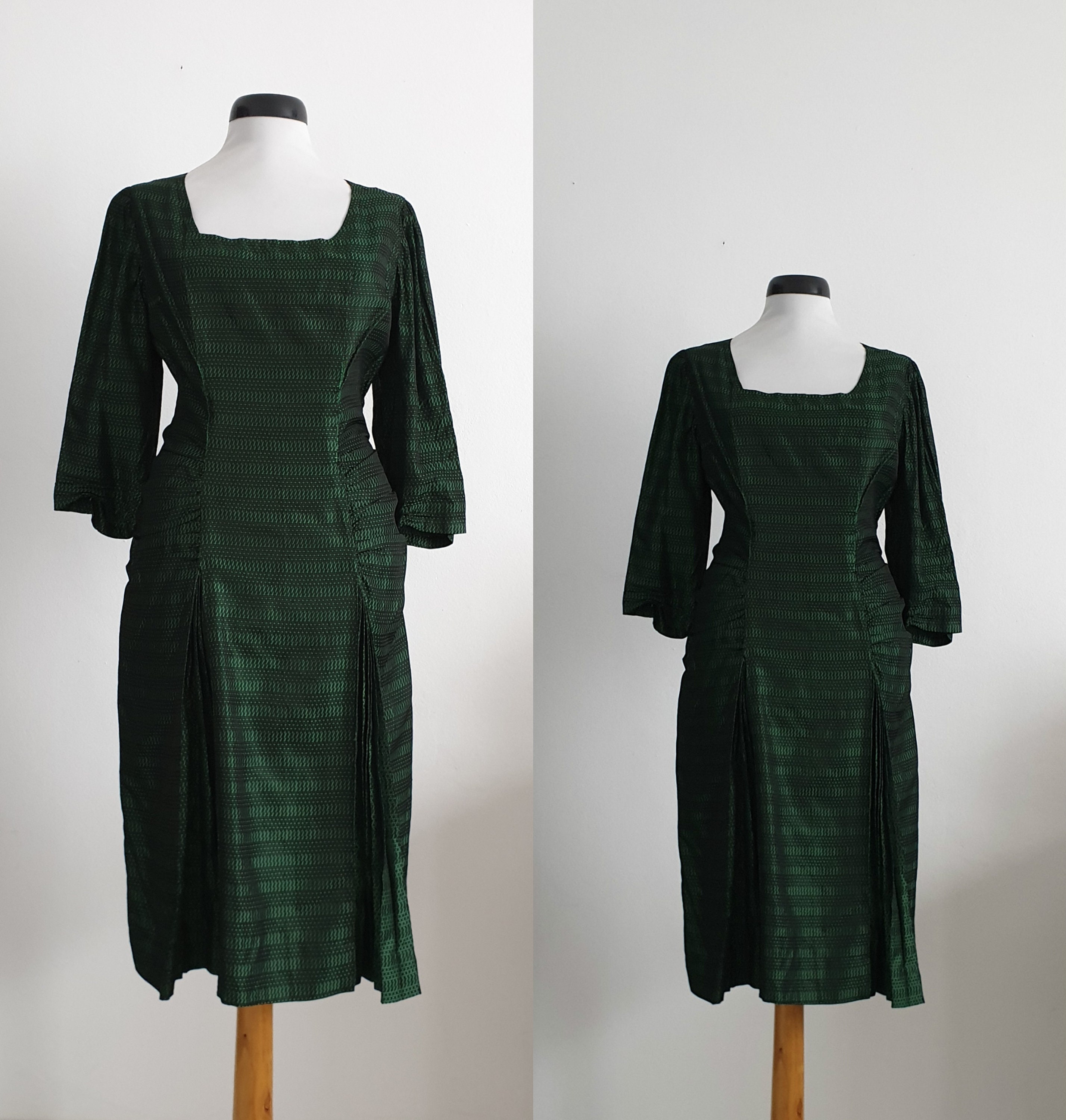 green 1940s dress