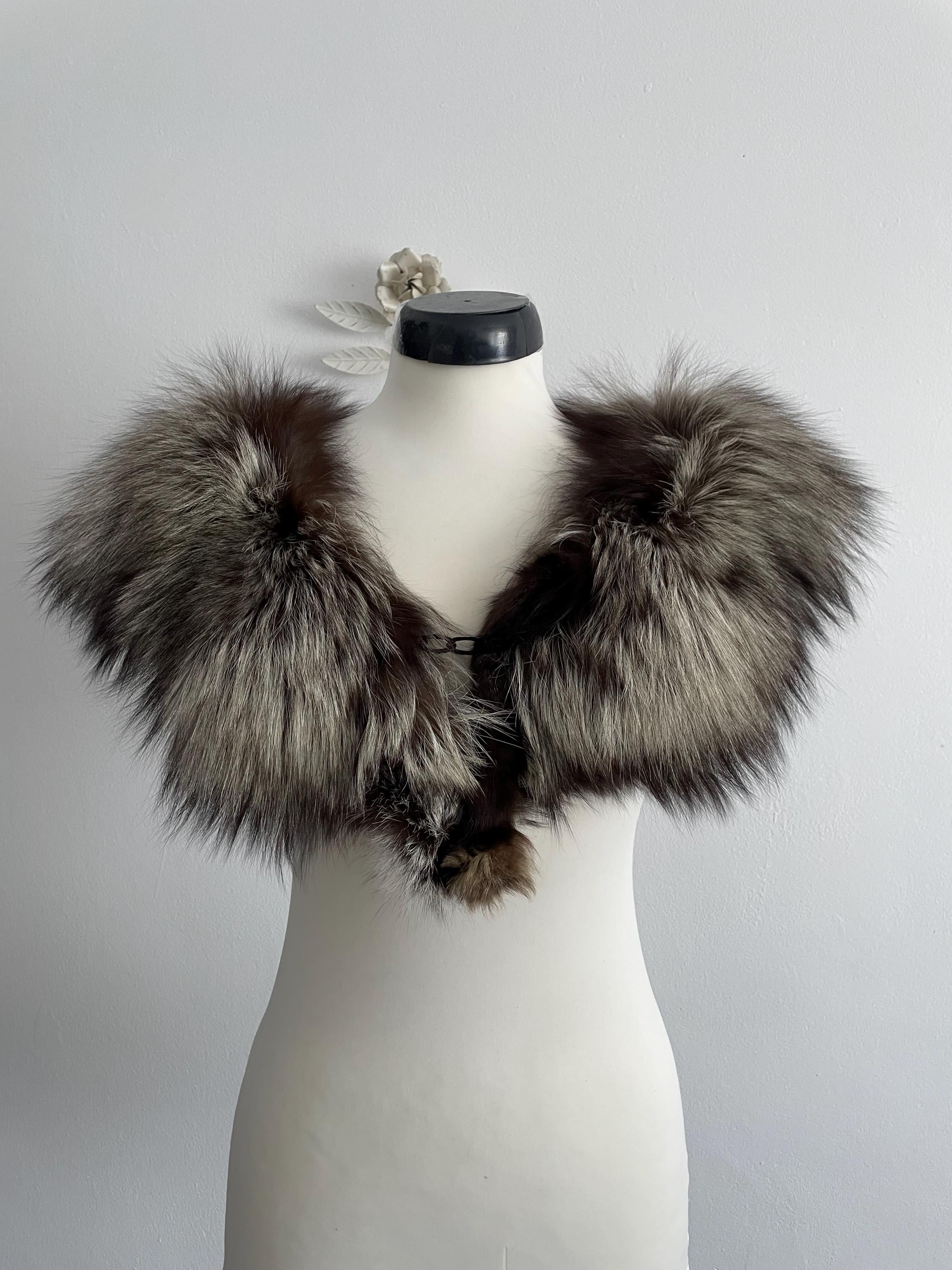 Étole En Fourrure Véritable De Renard Marron – Vintage Années 1920, Occasion En Très Bon état