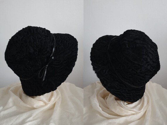 1960s astrakhan fur hat | vintage 60s fur hat