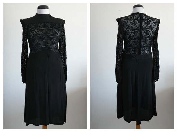Vintage 1930s lace dress | 30s bias cut dress | 1