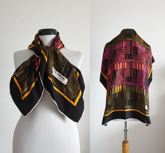 Guy Laroche silk scarf | 1960s silk scarve | Guy L