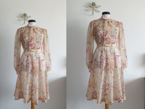 1930s silk chiffon dress | vintage 30s silk dress