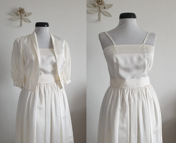 1970s white dress | vintage 70s dress and crop top
