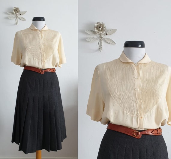 1940s silk blouse | vintage 40s silk blouse | 40s