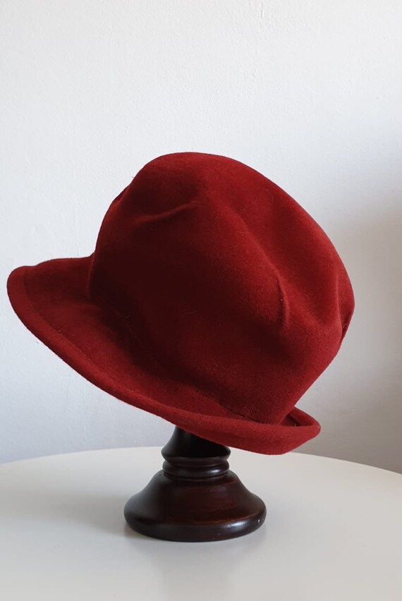 Vintage 1970s fedora hat | red fedora hat | woman… - image 4