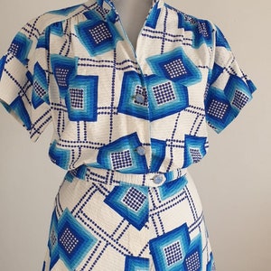 1960s mod dress | vintage 60s geometric print dress