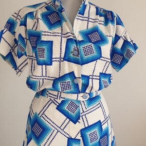 1960s mod dress vintage 60s geometric print dress image 2