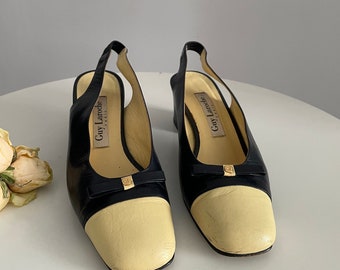 Guy Laroche 1960s Leather Shoes | Vintage Designer Pumps | Mod 60s Heels