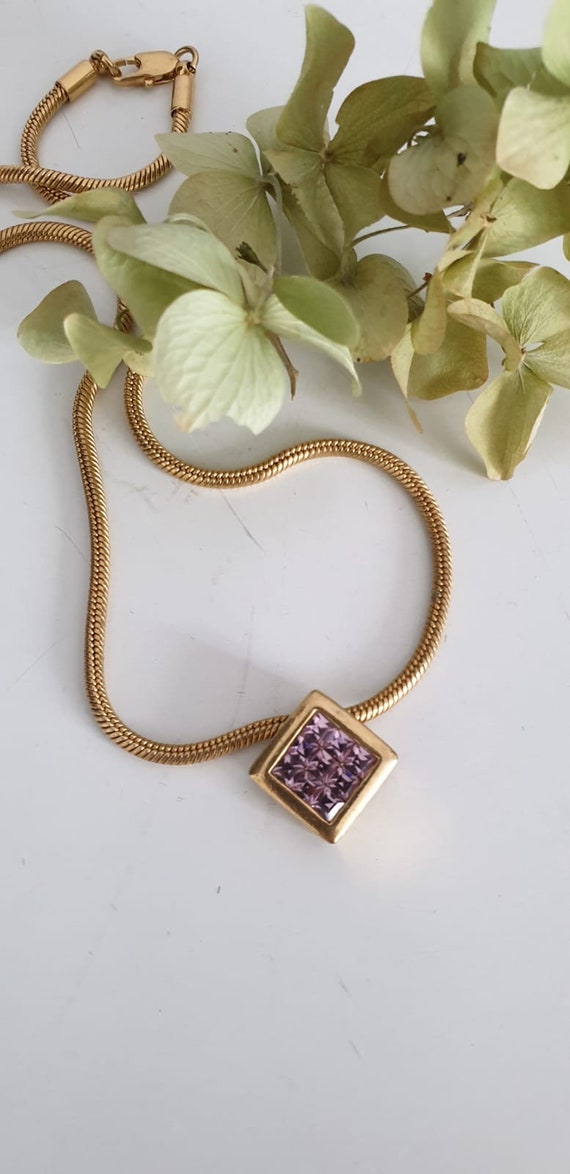 1980s gold-tone necklace | vintage 80s David Grau… - image 5