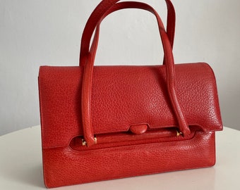 1950s leather bag | vintage 50s leather purse