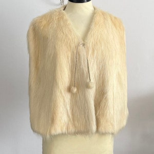 1920s white mink fur cape | antique 20s mink stole