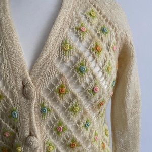 1950s buttercream wool cardigan | vintage 50s wool cardigan