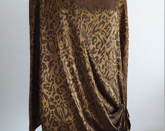 1980s  animal print blouse
