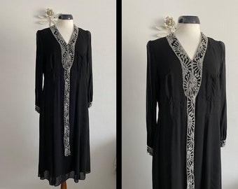 1940s silk chiffon dress | vintage 40s chiffon dress