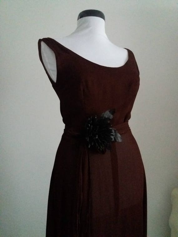 Vintage 1930s sheer dress | 30s cocoa brown dress… - image 4