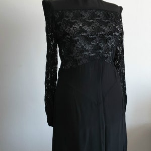 Vintage 1930s  lace dress | 30s bias cut dress | 1930s silk and lace dress