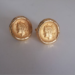 Vintage cuff links | goldplated cuff links|  cameo cuff links