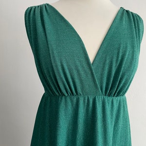 1950s green lamé evening gown
