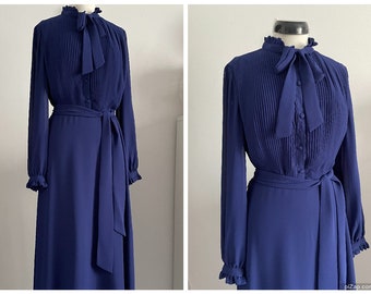 1970s maxi dress | vintage 70s indigo dress