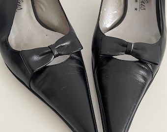 1980s black leather shoes | vintage 80s shoes