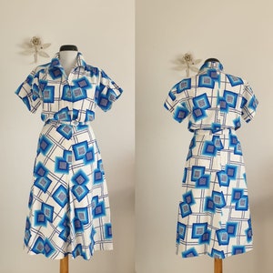 1960s mod dress vintage 60s geometric print dress image 4