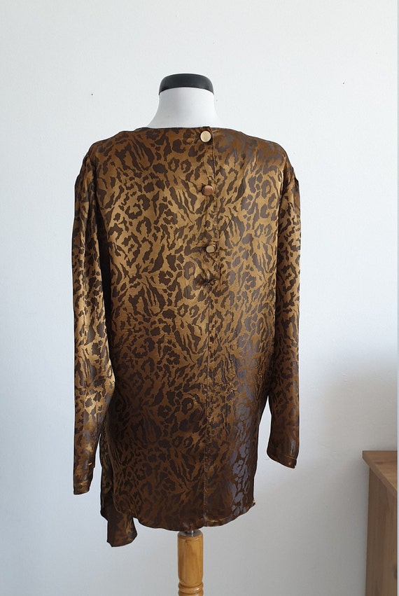 1980s  animal print blouse - image 3