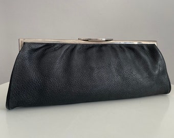 1930s leather clutch bag | vintage 30s Art Deco leather bag