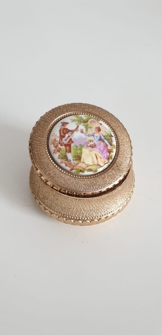 1950s jewerly box | vintage 50s scene galante Fra… - image 1