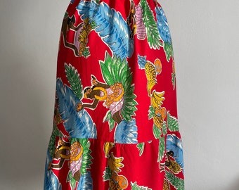 1950s tropical novelty print skirt