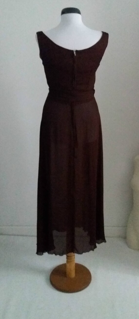 Vintage 1930s sheer dress | 30s cocoa brown dress… - image 3