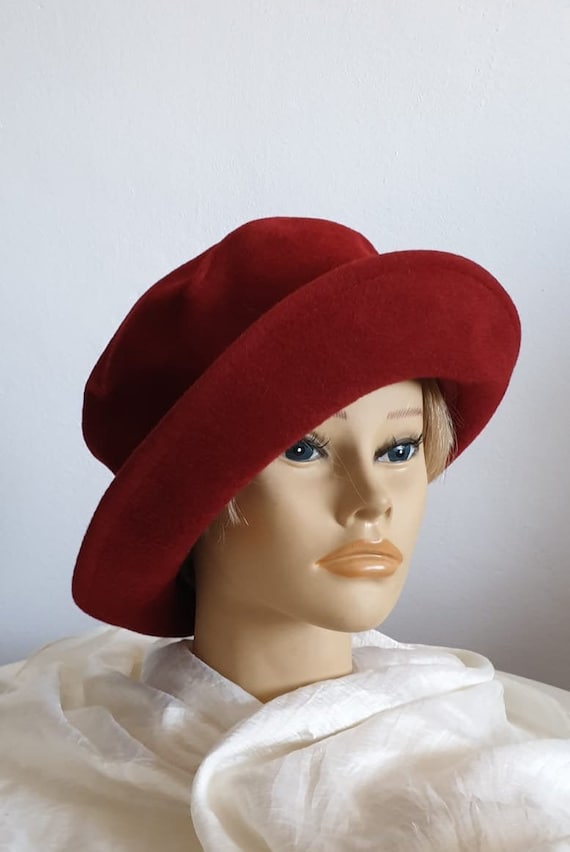 Vintage 1970s fedora hat | red fedora hat | woman… - image 7