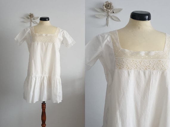 Antique french linen nightgown