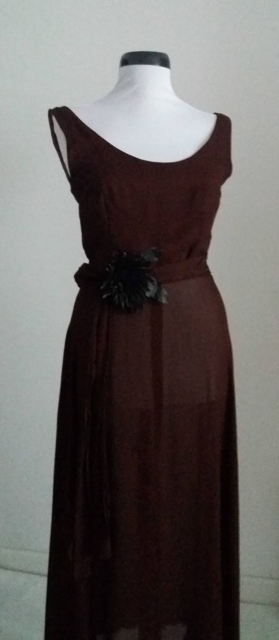 Vintage 1930s sheer dress | 30s cocoa brown dress… - image 5