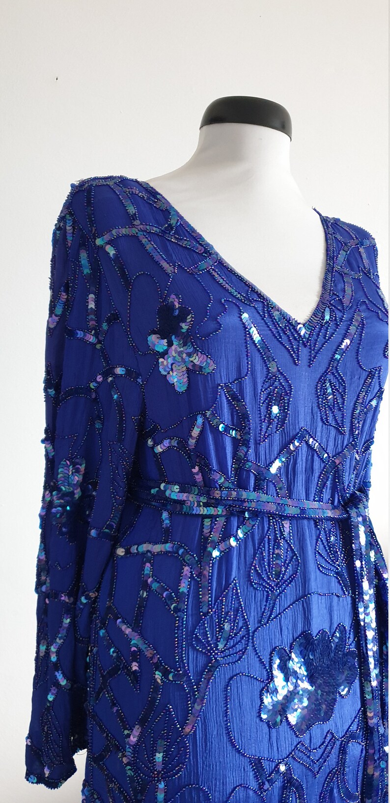 1980s Silk Dress Vintage 80s Beaded Dress 80s Cocktail - Etsy