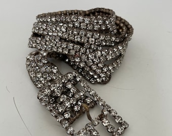 Antique Rhinestone Belt-1920s Wired Paste Belt-1920s Wired 