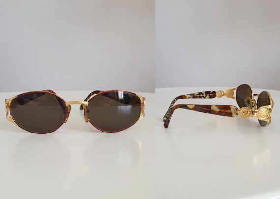 Vintage Fendi sunglasses | Fendi gold dual head su