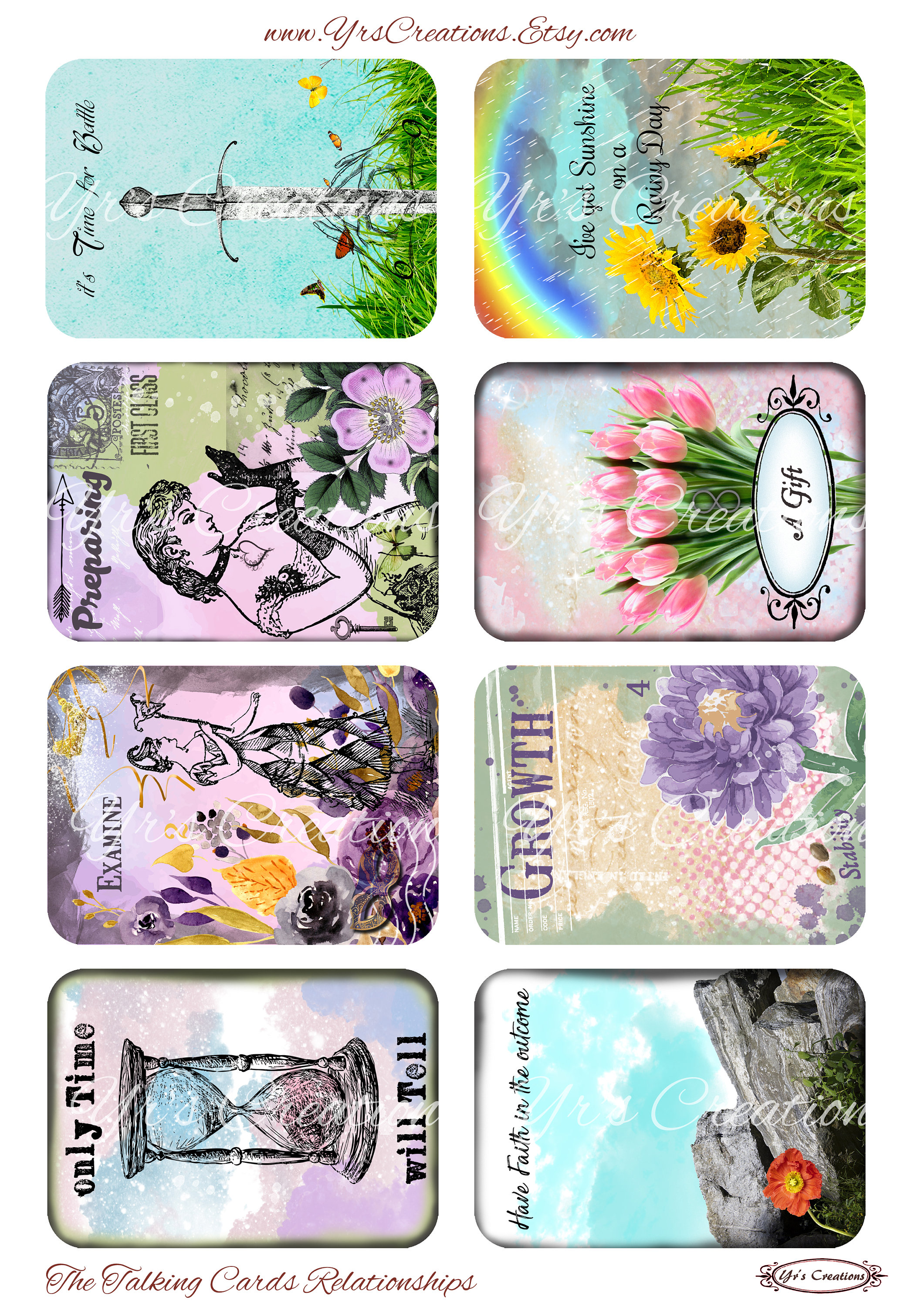 PRINTABLE ORACLE CARDS Relationships Fertility & Romance Etsy