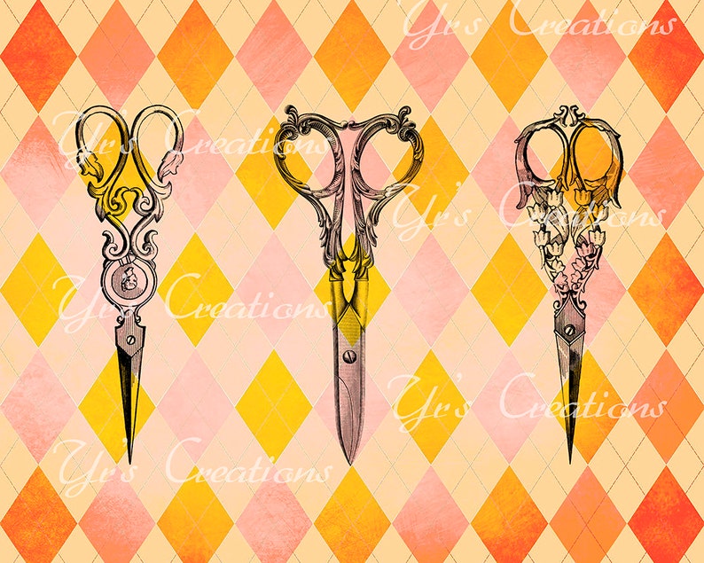 VINTAGE SCISSORS Wall Art Instant Download 8x10 Wall Print Etsy