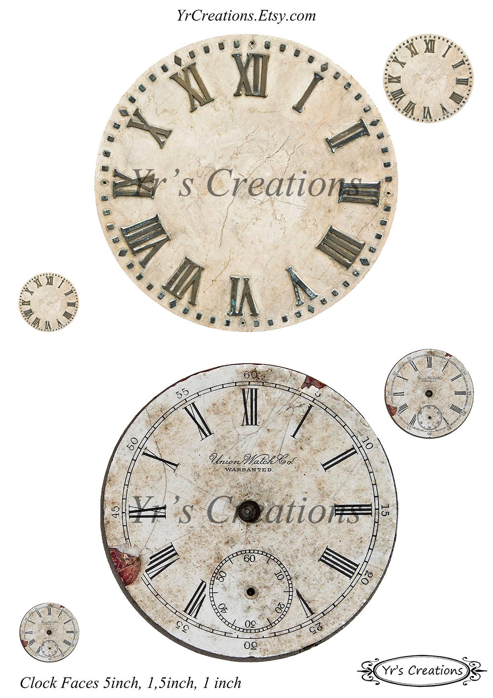 Antique Clock Faces Printable Circle Images Vintage Clock Faces for ...