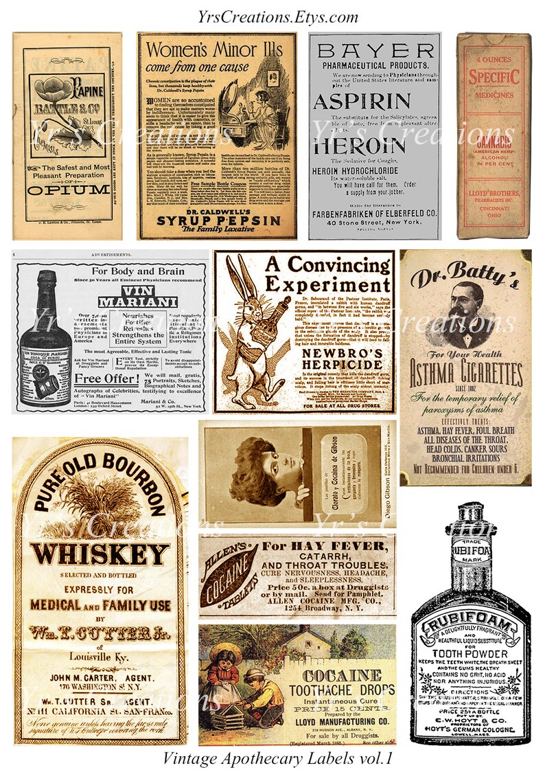 VINTAGE APOTHECARY LABELS Printable Medicine Tags Box and - Etsy UK